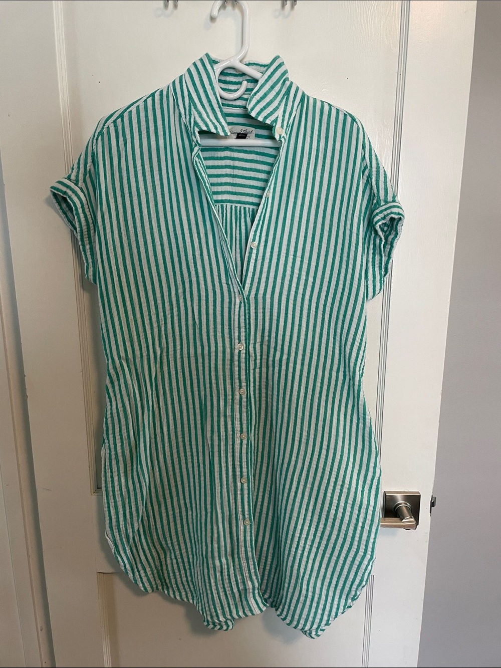 Universal Thread Gauze Button Shirtdress